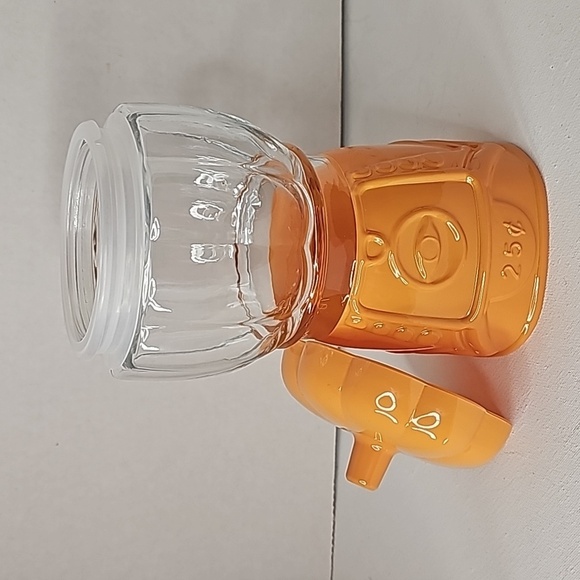 Halloween Candy Dish Orange & Clear Pumpkin Faux Gumball Machine Removable Top - Picture 7 of 11